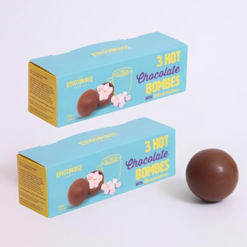 Kingsbridge Hot Chocolate Bombes - Belgian Melting Choc Balls Filled with Marshmallows, 2 Packs of 3 | Gifts for Birthdays, Special Occasions or Sleepovers