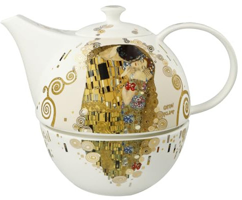 Goebel Teekanne mit Stövchen Artis Orbis von Gustav Klimt aus Porzellan,Größe: 25,x16,5x20 cm, 67-013-61-1