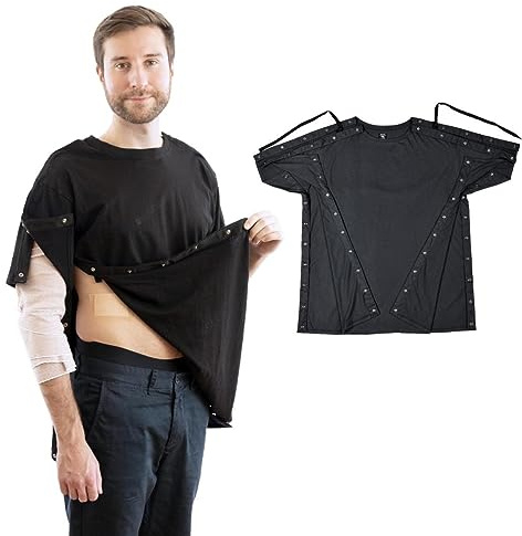 Inspired Comforts Unisex Post Surgery & Rehab Dual Access Crew Neck Snap Shirt
