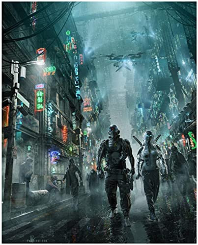RUIYANMQ Puzzle 1000 Stück Cyberpunk Science Fiction Poster Holz Spielzeug für Erwachsene Dekompressionsspiel Zy251Tm