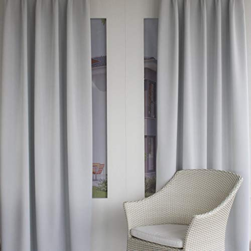 EASYHomefashion Vorhang Verdunkelungsvorhang Verdunkelungs Vorhänge Dekoschal Gardine Blickdicht Blackout Offwhite (Größe wählbar), 135 x 290 cm