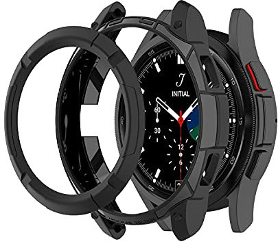 Custodia protettiva per Samsung Galaxy-Watch-4-Classic-Case-46mm (2021) Custodia protettiva per bordo robusto cornice protettiva per uomo donna (nero)