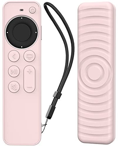 AHASTYLE Fernbedienung Hülle für Apple TV Siri Remote Control 4K 2021, Welligkeit Anti-Rutsch Silikone Remote Case für Apple TV 4K 2021 (Rosa)