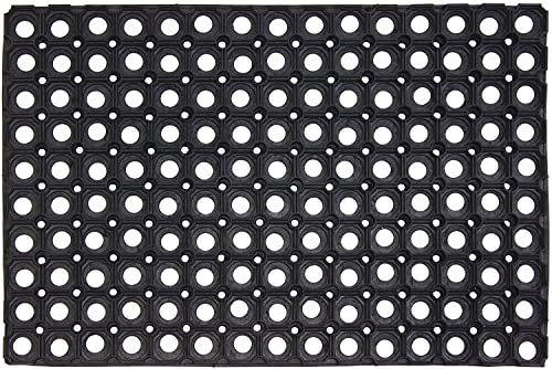 VL Rubber Door Mat 40x60cm – Textured Drainage Door Mats Outdoor with Quick-Dry Channels – Multi-Purpose Outdoor Mat for Entryway, Garden, Mudroom, Shed or Porch (Pack of 1)
