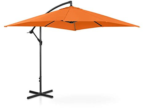 Uniprodo UNI-UMBRELLA-SQ250OR-N | Sonnenschirm | Ampelschirm | Orange viereckig 250 x 250 cm neigbar | Gartenschirm | Terrassenschirm | Sonnenschutz für Balkon, Terrasse & Garten | Pendelschirm