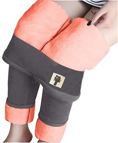 Winterleggings Thermoleggings warme mit Teddyfell Kaschmir Hosen Gamaschen, Damen Thermo Strumpfhose Leggings mit Innenfleece, Herbst Winter Warm Blickdichte Leggins