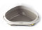 CAT CENTRE Grey Corner Large Cat Litter Tray 49cm Cats Detachable Rim Toilet Box Extra Deep Anti-Spillage Loo Easy Cleaning Durable Additional Privacy Kittens Safe Grey Collection