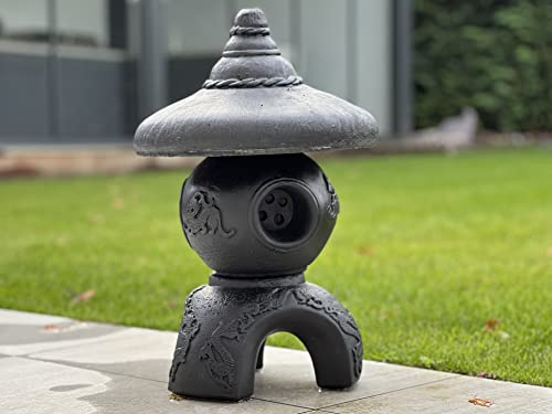 OLOMA Japanese handmade Concrete pagoda Personalized white lantern statue Stone ornament Pagoda statue for Zen garden decor Unique lantern lamp Japanese pagoda lantern Outdoor chinese lantern