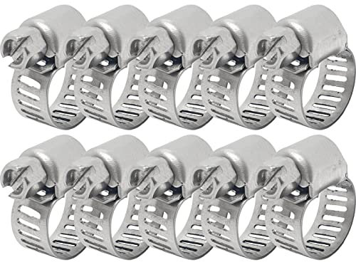 Lumonic 10x 8-12mm Schlauchschelle Edelstahl V4A 304 I einstellbare Schlauchschellen zum Schrauben I für Rohre Schläuche Waschmaschine KFZ Auto Haus G