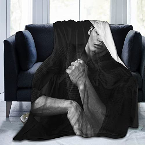 LOUJIN Dominic Schauspieler Sherwood superweiches Flanell-Fleece, leichte Überwurfdecke, Klimaanlagendecke, Couch, Sofa, Schlafzimmer, 125 cm x 100 cm