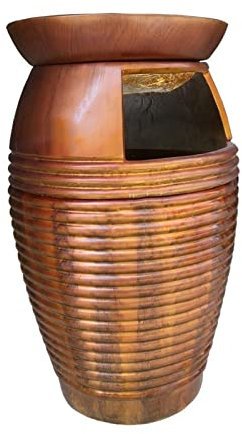 Poubelle extérieure/intérieure Poubelle extérieure créative poubelle cylindrique en fibre de verre avec Pot de fleur supérieur adapté aux endroits pittoresques du parc de rue Poubelle extérieure ( Siz