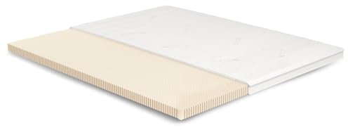 Meisterschlaf Latex Topper 210x200 cm – 7 cm hoch – 20% Naturlatex RG 65 – mittelweich – Oeko-TEX® Standard 100 – Tencel™ Lyocell 3D Doppeltuch-Bezug waschbar – Made in Germany