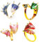 PPX 4 Stück Glänzende Emaille Drachen Ring Einstellbare Finger Ringe Handmade Punk Schmuck Gothic Schmuck Geschenk