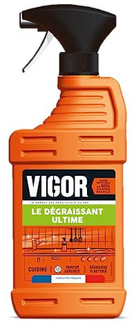 VIGOR Spray Nettoyant Cuisine Le Dégraissant Ultime - 650 ml - Élimine efficacement les résidus tenaces sur plaques, plans de travail, portes, éviers, carreaux et sols - Fabriqué en France