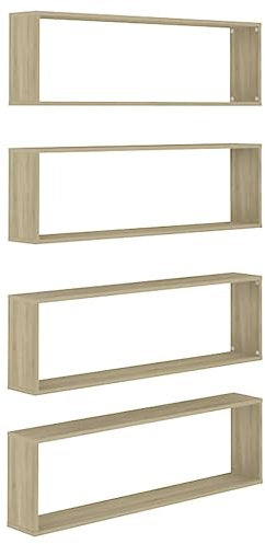 vidaXL Würfelregale 4 STK. Sonoma-Eiche 100x15x30 cm Holzwerkstoff