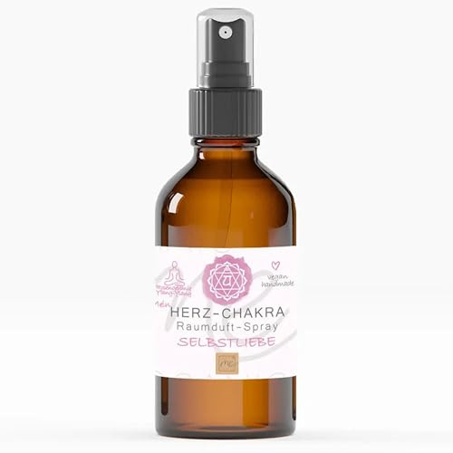 Thats me organic Bio HERZ-CHAKRA Spray SELBSTLIEBE (Rosa) – Energetische Reinigung mit unvergälltem Bio-Alkohol – Handmade Aura, Raum, Meditations & Yoga Spray – Für Auraschutz & Balance