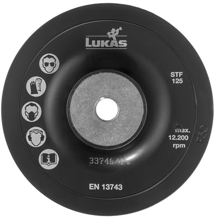 LUKAS-ERZETT 1 x Stützteller STF für Fiberscheiben Ø 115 mm mit M14-Gewinde für Winkelschleifer- 12x12x2cm