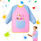 OSDUE Kids Paint Apron, Kids Art Smock Toddler Smocks, Long Sleeve Toddler Play Aprons with Pockets, Waterproof Painting Smock for Cooking, Eating, Arts & Crafts Paint Apron for Children Age 7-12