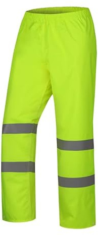 TopHomer Pantalon de pluie pour femmes & hommes, pantalon de vélo imperméable avec réflecteurs, pantalon léger et respirant, jaune, XL