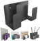 sciuU Wall Mount for Laptop Tablet Keyboard – Dual-Layer Design - Universal Metal Storage Rack Shelf for 2 Devices with Thickness < 4cm, Bracket Stand Holder for TV Box Router E-Reader