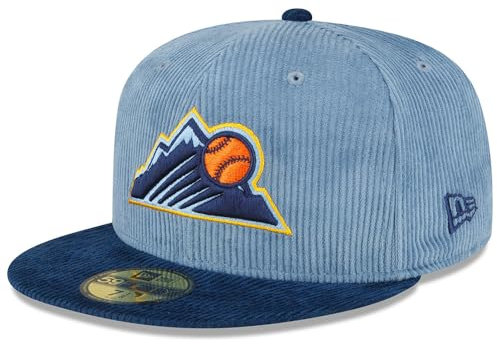 New Era Colorado Rockies 59FIFTY Winterhütte Cord Fitted Cap Mütze, Blau, 57 EU