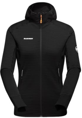 Mammut Taiss Light ML Hooded Jacket Women | Giacca in Pile Sportiva da Montagna da Donna con Zip e Cappuccio | Nero, XL