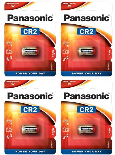 PANASONIC Lot de 4 Blisters de 1 Pile Photo CR2 Lithium - 3V