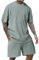 Generic Angebote des Tages Heute Blitzangebote Sport Set Herren Zweiteiler Sommer Leicht Outdoor Herren Sommerhemd Casual Sommerkleidung Herren Herren Hose Kurz(Sky,L)