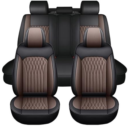 XLUMIO Auto Sitzbezüge Set für Jeep Wagoneer Wrangler Grand Cherokee Grand Commander, 5 Sitzer Autositzbezug Wasserdicht, All Wetter Leder Autositzschutzbezug, Autositzschoner Atmungsaktiv