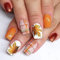 Kabwea Lot de 24 faux ongles à presser carrés moyens à coller pour Thanksgiving Automne