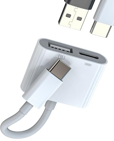 Adattatore USB C a USB(2in1)alimentatore ricarica Type c per Apple iPhone 16 15 OTG 3.0 chiavetta cavo dati sdoppiatore per iPad splitter convertitore Android tablet adattatori compatibile per Samsung