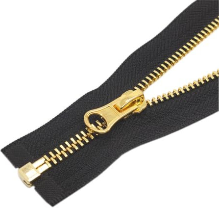 ByaHoGa 2 pezzi 75 cm #5 chiusura lampo in metallo, cerniera divisibile, per giacche, cappotti da cucito, colore oro