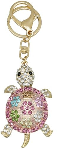 Moydolo Tier Anhänger Schlüsselanhänger Kristall Bling Koala Eule Wal Flamingo Schildkröte Keychain Ring für Frauen Mädchen