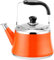Cute Candy Color Whistling Tea Kettle - 1L, 1.5L, 2L - Stainless Steel for All Stovetops(Orange,2L)