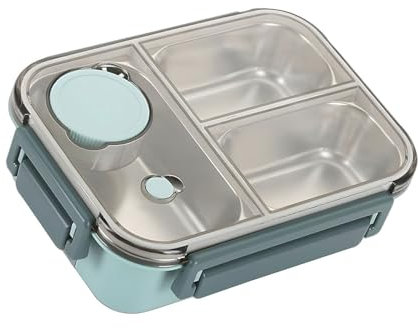 Contenitore salvafreschezza in acciaio inox 304 con divisori porta pranzo portatile per ufficio ed esterno
