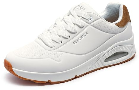 Skechers Herren Low-Top Sneaker UNO Suited ON AIR, Männer Sneakers,Men's,Men,man,Halbschuhe,straßenschuhe,Strassenschuhe,Weiß,43 EU