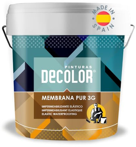 MEMBRANA IMPERMEABLE DE POLIURETANO ELASTICO TRANSITABLE Para terrazas, suelos, tejados. Gris 15 Litros.