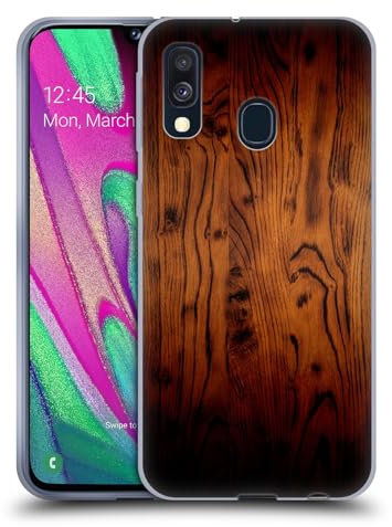 Head Case Designs sous Licence Officielle PLdesign Brun Brûlé Rustique Vintage Impressions sur Bois Coque en Gel Doux Compatible avec Samsung Galaxy A40 (2019)