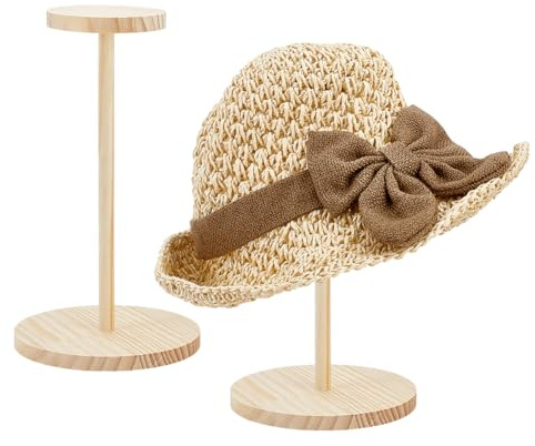 PH PandaHall 2pz Espositore per Cappelli in Legno Portacappelli da Tavolo, Supporto per Cappelli per Venditori Home Hat Helmet Display Organizer, 14.5x26.3cm