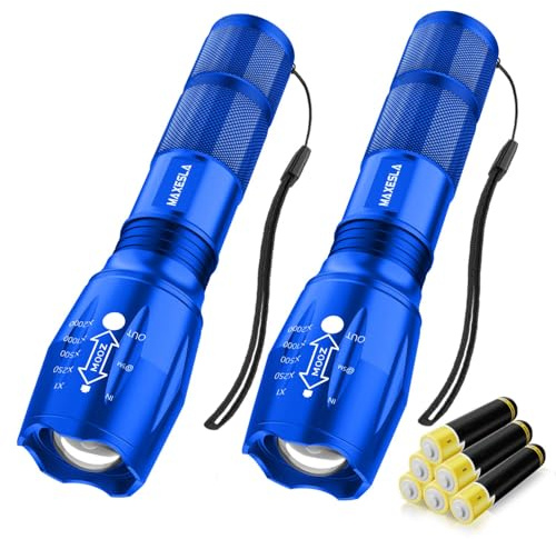 Maxesla 2 Pack LED Torch Blue