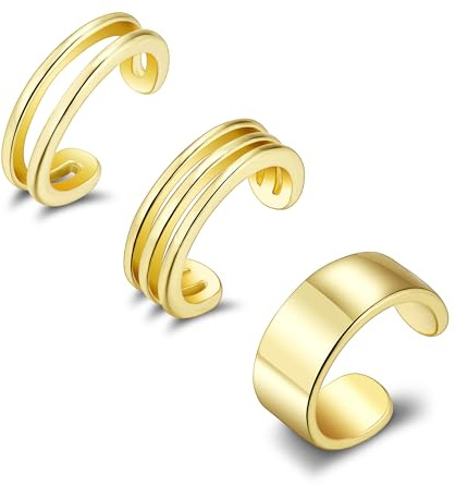 ALEXCRAFT Ear Cuff Ohrclips Set Helix Manschette Conch Creolen für Damen | Edelstahl Ohrclips Set Ear Cuff Ohrclips Ohne Ohrloch Fake Pircing Ohrringe Zircon Chunky Breit Klein Creolen Ohrklemme Set