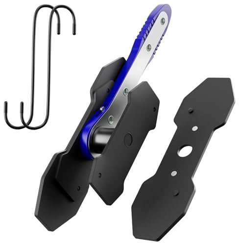 Brake Caliper Compression Tool, Caliper Piston Compressor Tool with Additional 2 pcs Large Steel Plate and 2 Hooks, 360°Adjustable Brake Caliper Tool for Single Twin Quad Piston Calipers (Blue)