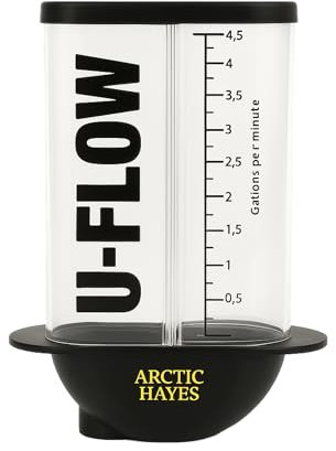 Kudos-Trading U-Flow Handheld Water Flow Tester – Portable Water Flow Gauge Meter for Sinks, Hoses, Irrigation & Plumbing – Accurate GPM/LPM Readings, Easy to Use, Durable Plastic Design