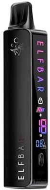 Elfbar Elfa Master – 850 mAh Profi Vape Basisgerät, kompatibel: Elfa & Lost Mary Pods, Display, regelbare Leistung - Kein Liquid, kein Nikotin enthalten + lustiger Hookain Sticker (Black Knight)