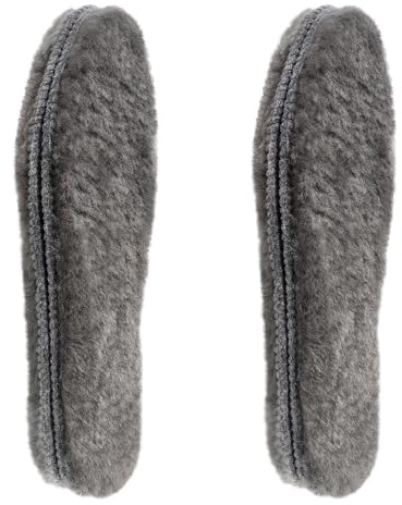 riemot 2 Paar Echte Lammfell Einlegesohlen, extra dicke warme Wintersohlen | Schaffell Einlegesohlen, 100% australischer Wollflor; warm, weich & kuschelig für Winterstiefel & Arbeitsschuhe oder Reserve.