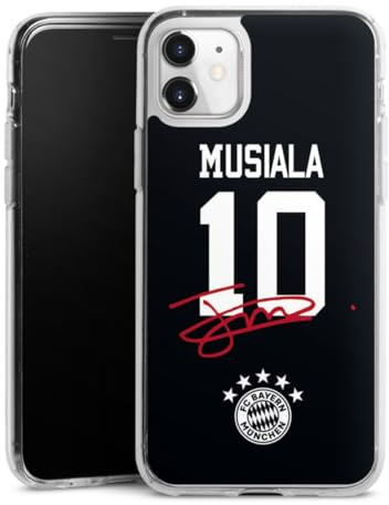 Silikon Hülle kompatibel mit Apple iPhone 11 Case transparent Handyhülle FC Bayern München Jamal Musiala FCB
