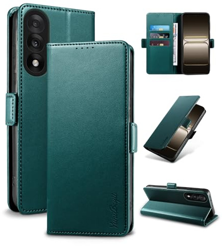 Yunubeyii Handyhülle für OnePlus Nord 5,Grün | RFID Blocker,Hülle Luxus PU Leder,Kartenhülle,Magnetverschluss,Klapphülle mit Ständer,Stoßsicher,Schutzhülle