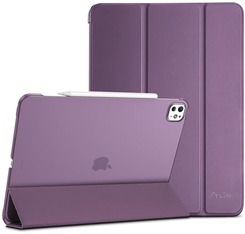 ProCase Coque pour iPad Pro 13 Pouces (M5) 2025/(M4) 2024, Housse Étui de Protection Amélioré, Veille/Réveil Automatique -Violet foncé