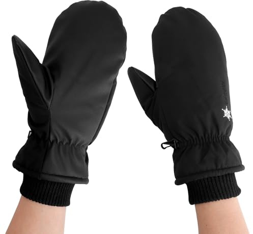TMZELOA Fäustlinge Damen Winterhandschuhe Wasserdicht, Warme Fausthandschuhe, Touchscreen Gloves, Baumwollhandschuhe, Winddicht Thermo Fleece Skihandschuhe Handschuhe für Ski, Snowboard & Outdoor