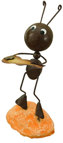 BOYANDM Metall Ameisen Figur Kunstwerk wetterbeständig geeignet für moderne Gartenbeet Einfassung Farn Garten Landschaftsdesign Eisen Gartenskulptur